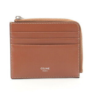 Celine Triomphe Zipped card holder Wallet Canvas Leather Brown